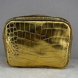 Gold Crocodile Embossed Women's Bag